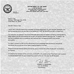Letter from Dept of the Army for Sensei Dye's instruction